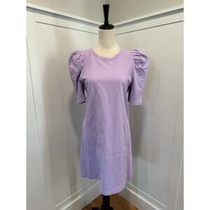 Pomander Place Lilac Puff-Sleeve Midi Dress